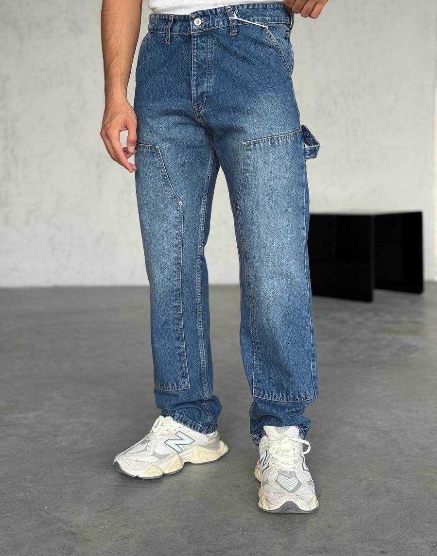 Jeans Vintage Homme Taille M - Gris Clair, Coupe Droite - Neuf Sans étiquettes