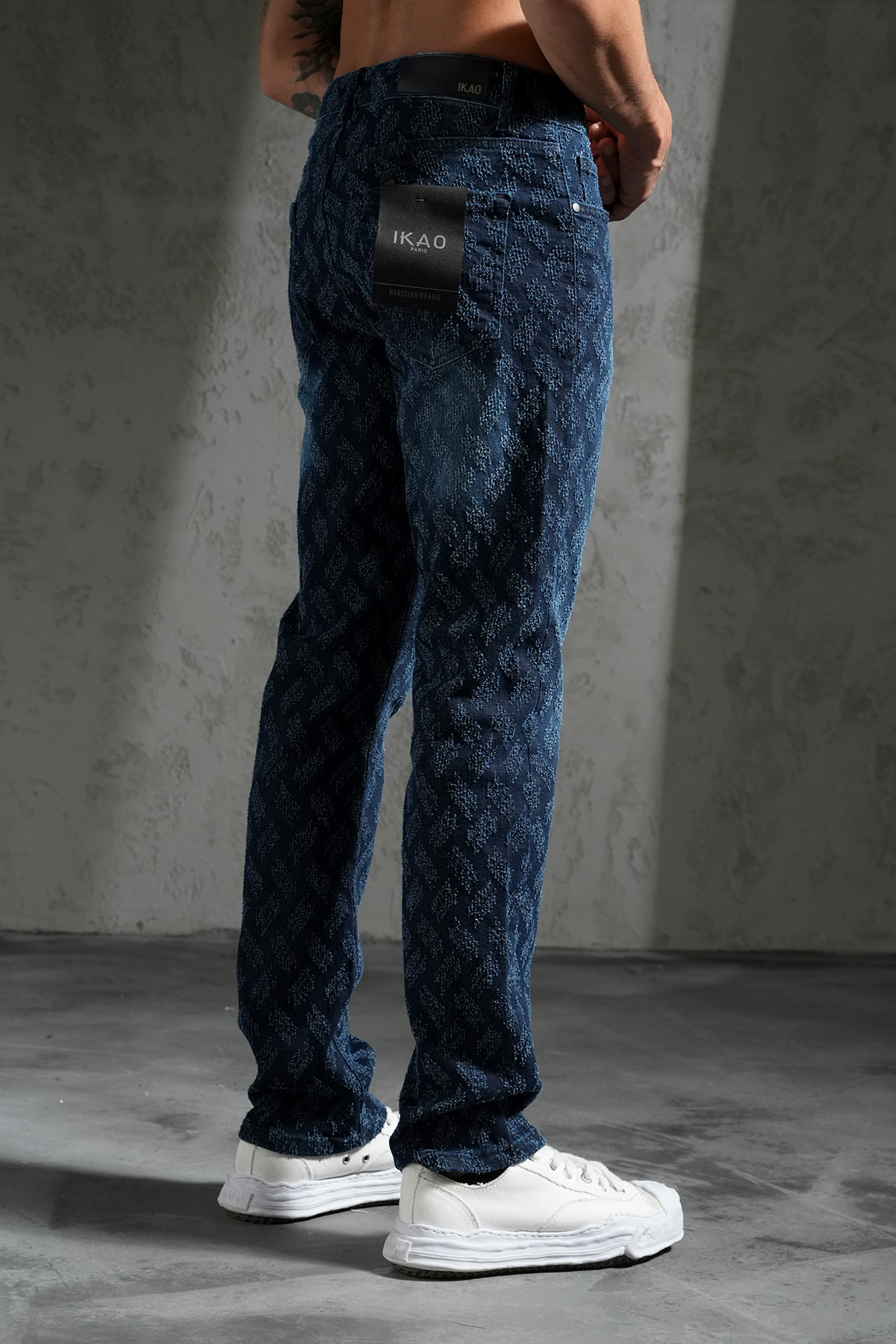 Jeans Texturé Signature Bleu (5)