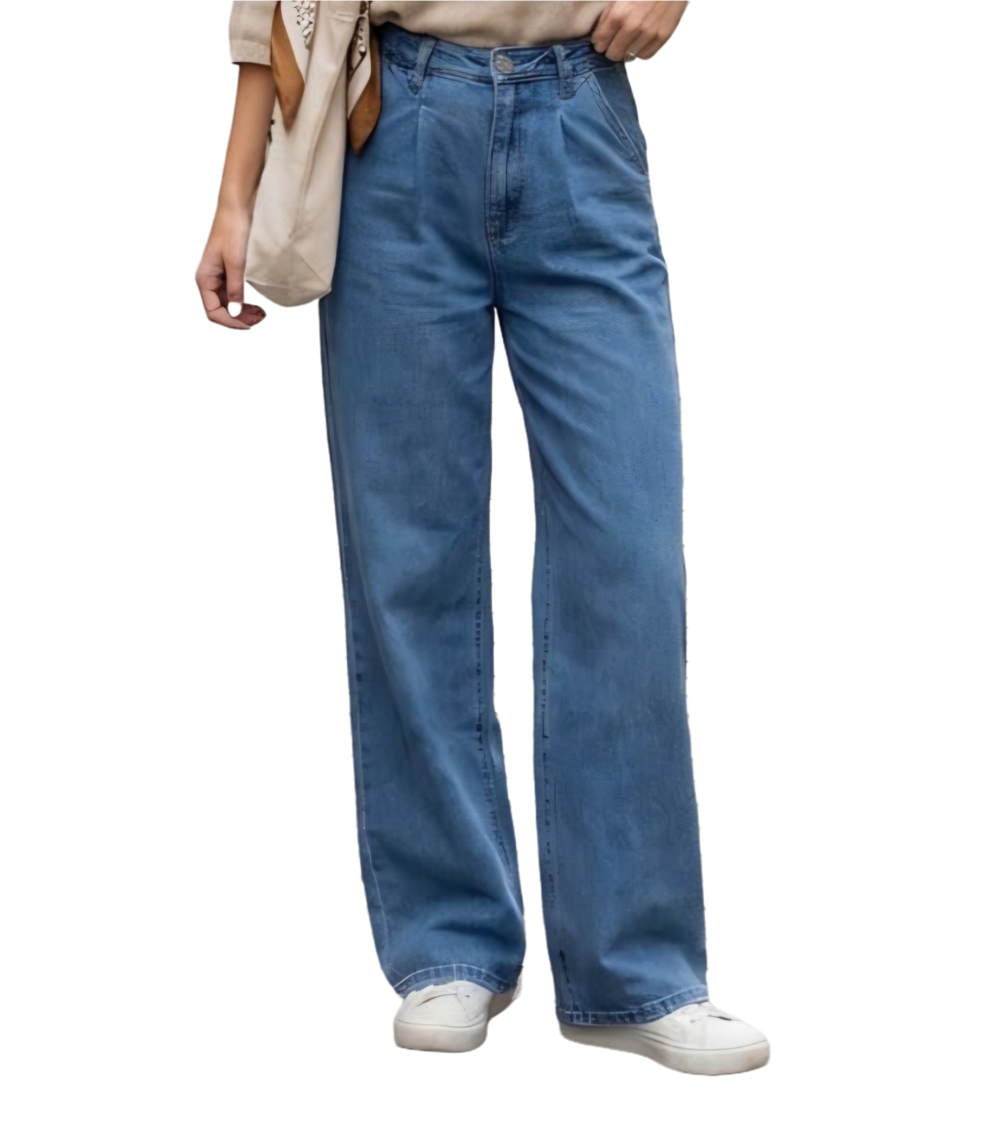 Jean femme coupe droite taille haute (3)