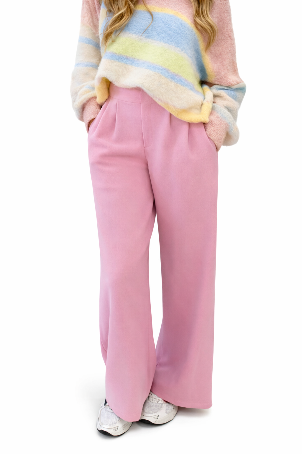 Pantalon Rose Palazzo Italien Élégance Confort