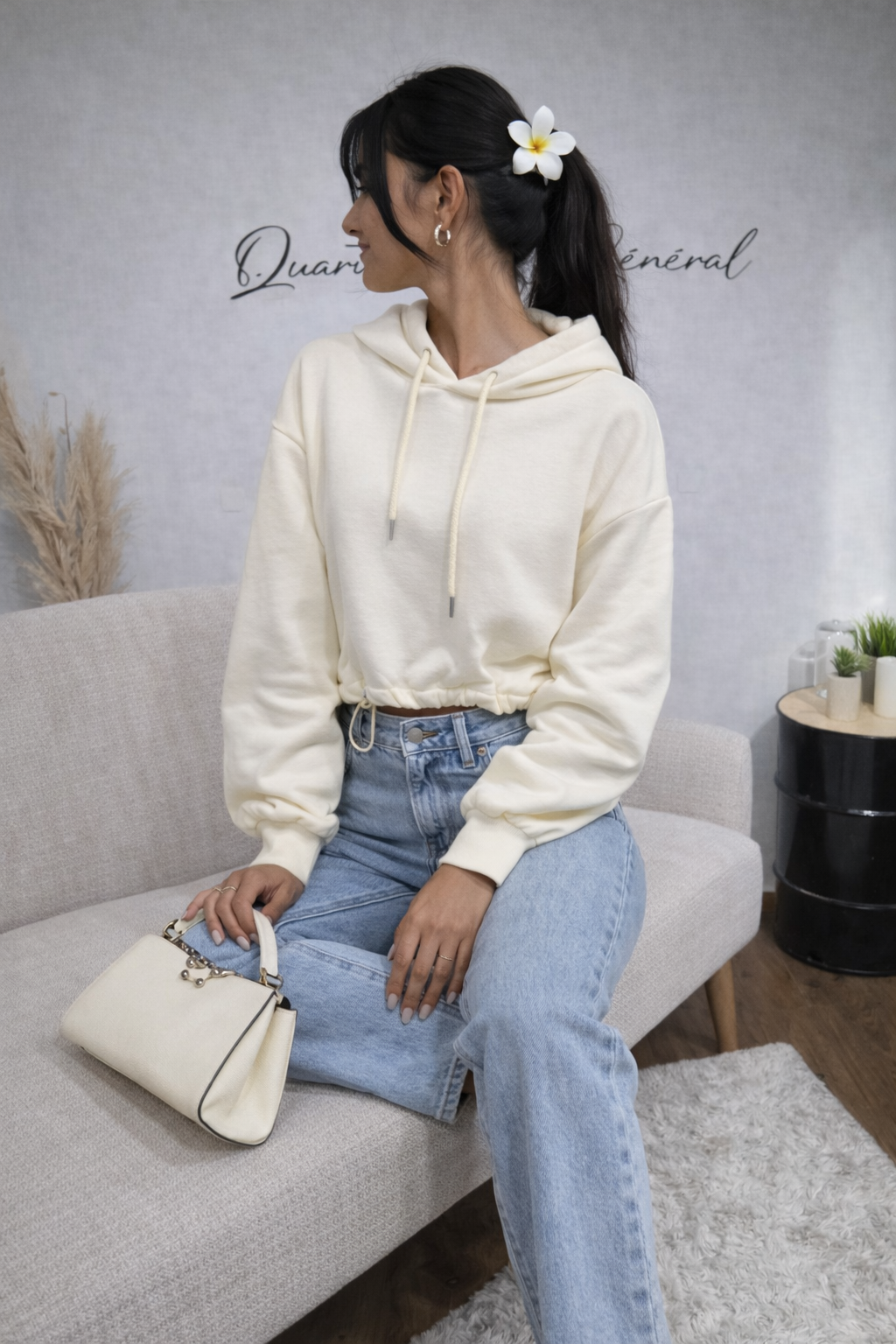 Sweat léger Beige oversize Italien confort street chic