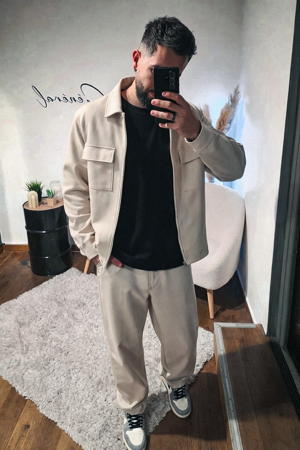 Ensemble URBAN ZIP Beige veste et pantalon