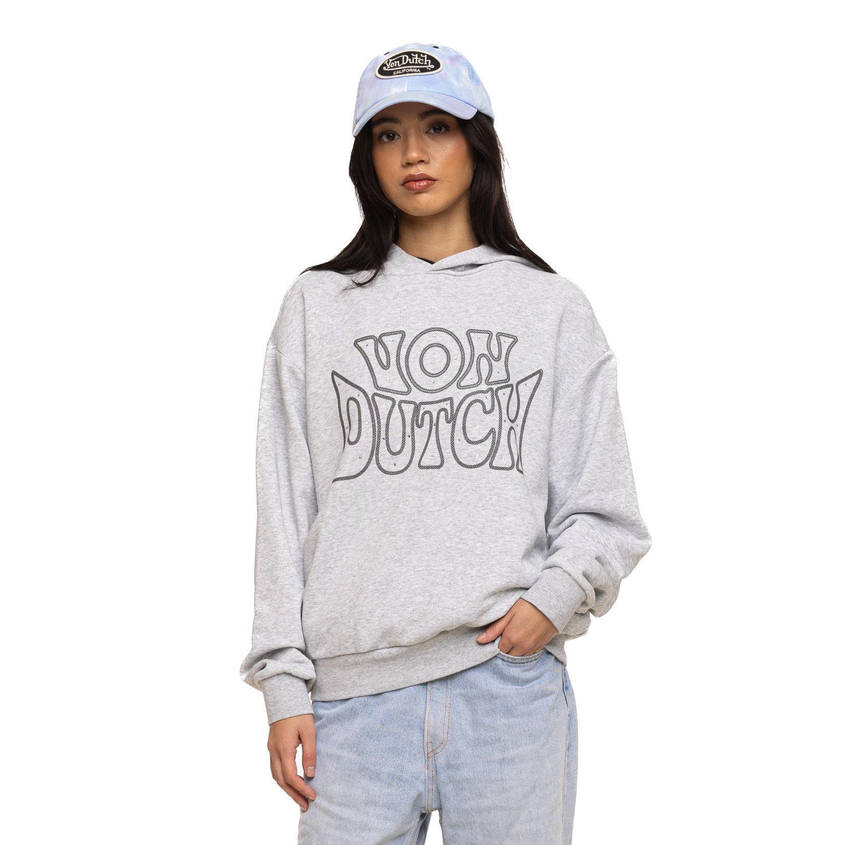 Sweat à capuche gris CHAIN Von Dutch (3)