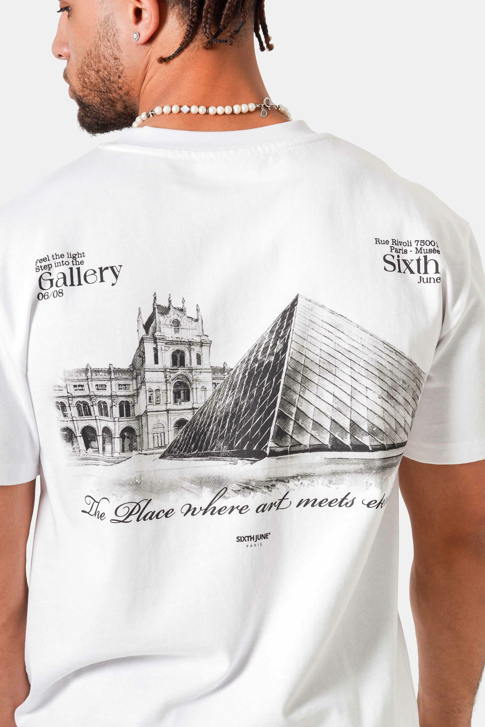 Tee-shirt LOUVRE SIXTH JUNE blanc (1)