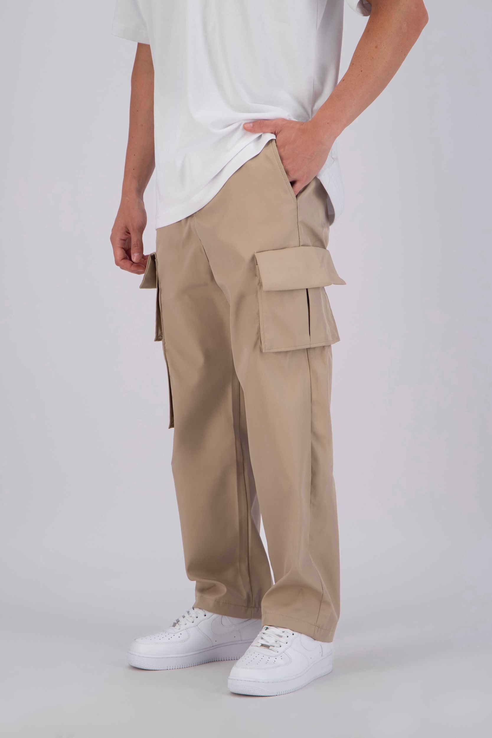 Pantalon cargo Beige homme streetwear (3)