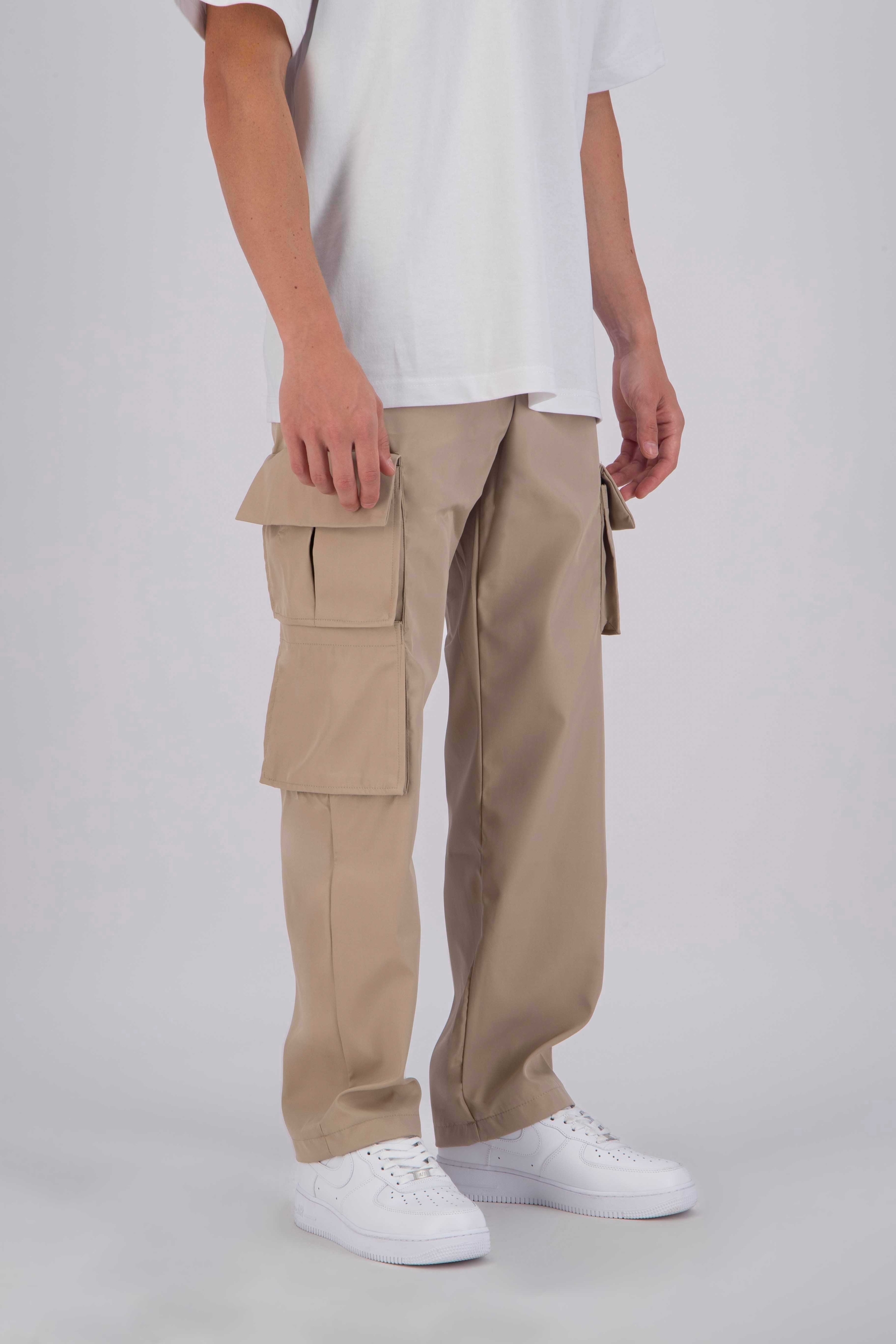 Pantalon cargo Beige homme streetwear (4)