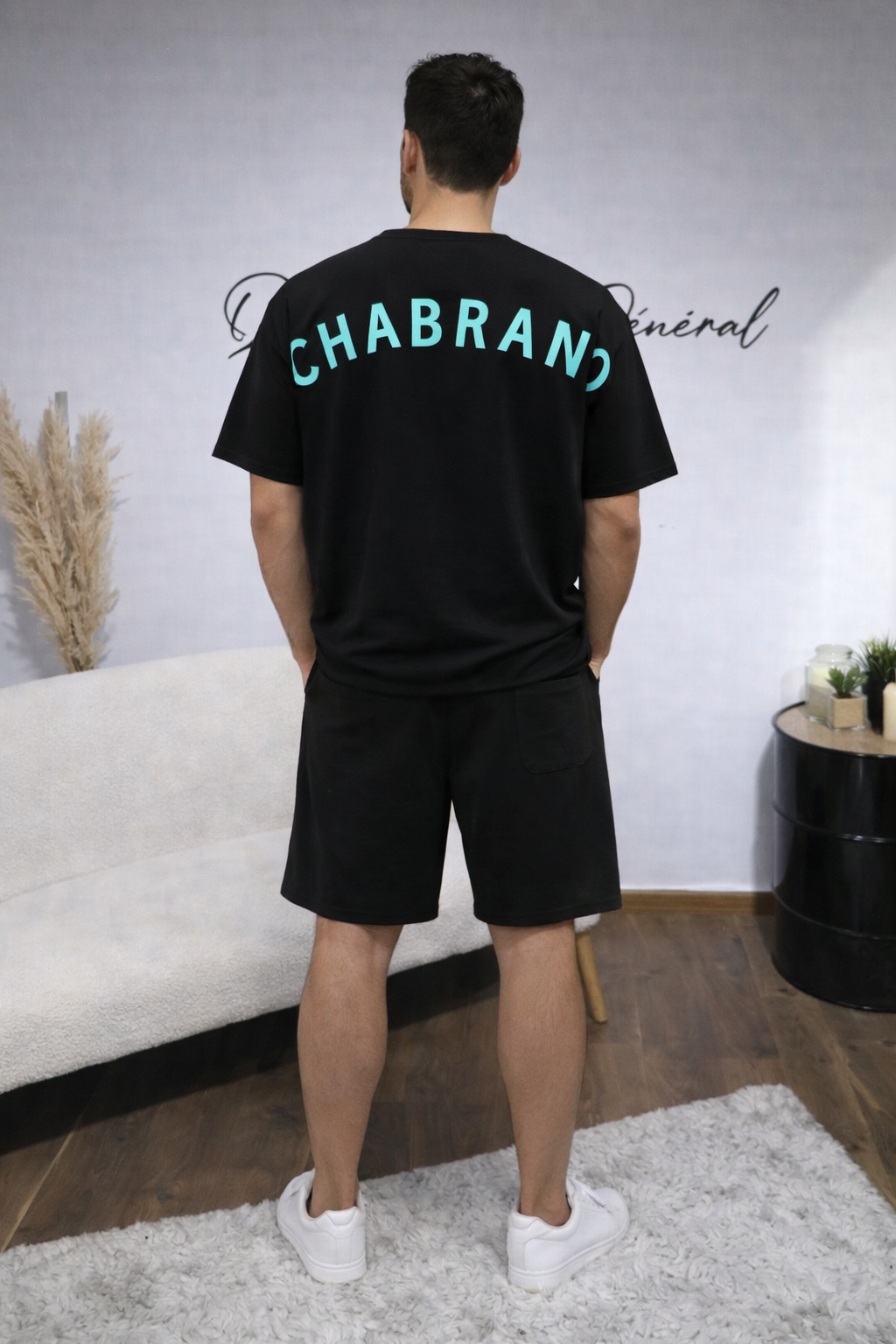 Ensemble tee-shirt + short Noir CHABRAND BIG LOGO (2)