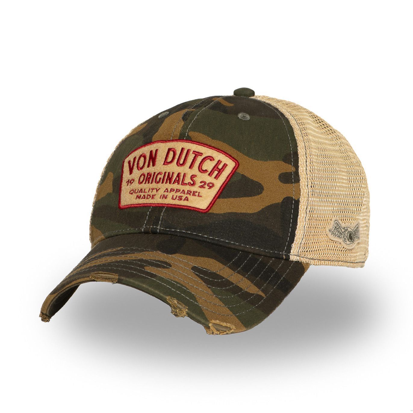 Von Dutch casquette trucker MAC kaki camouflage effet usé (1)