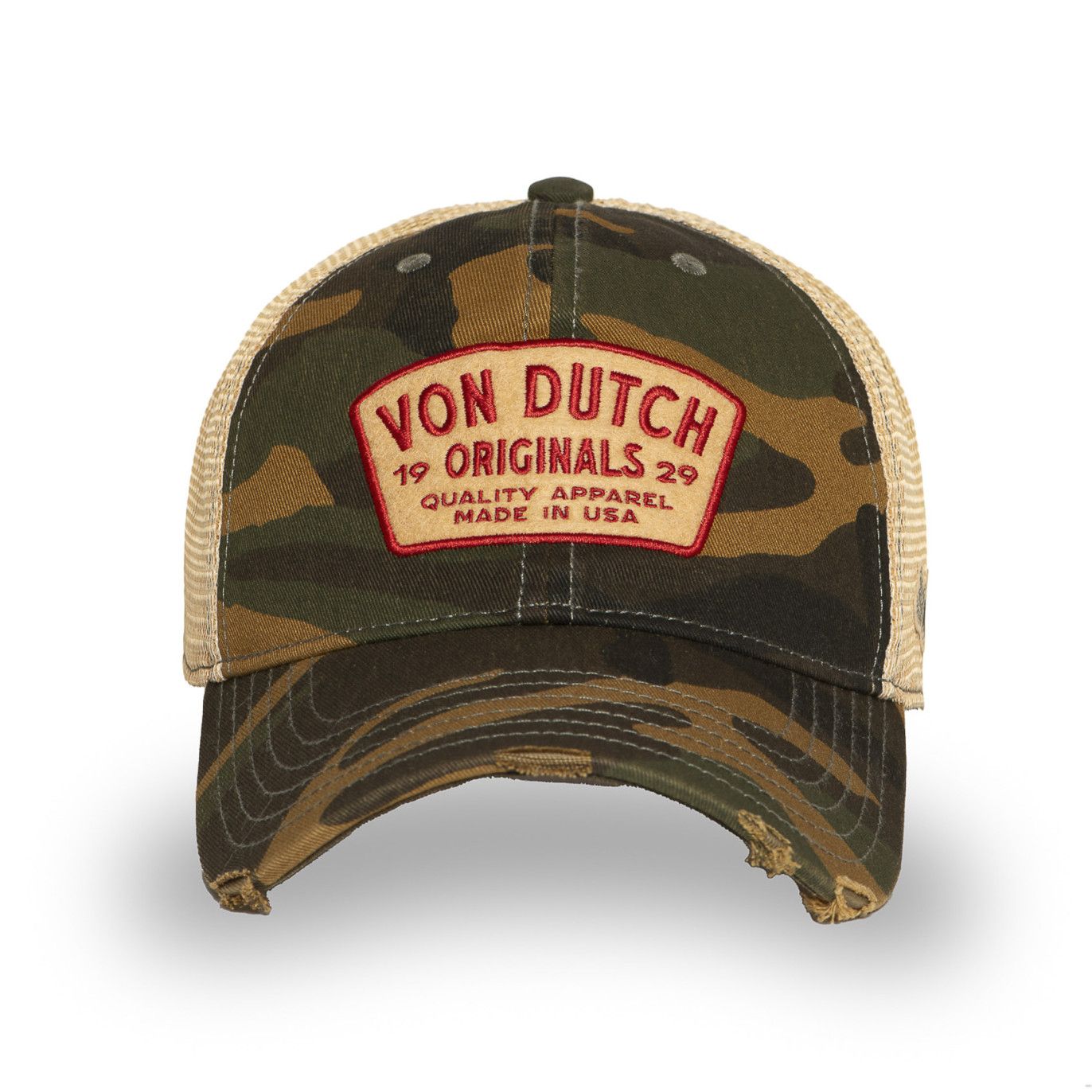 Von Dutch casquette trucker MAC kaki camouflage effet usé (2)