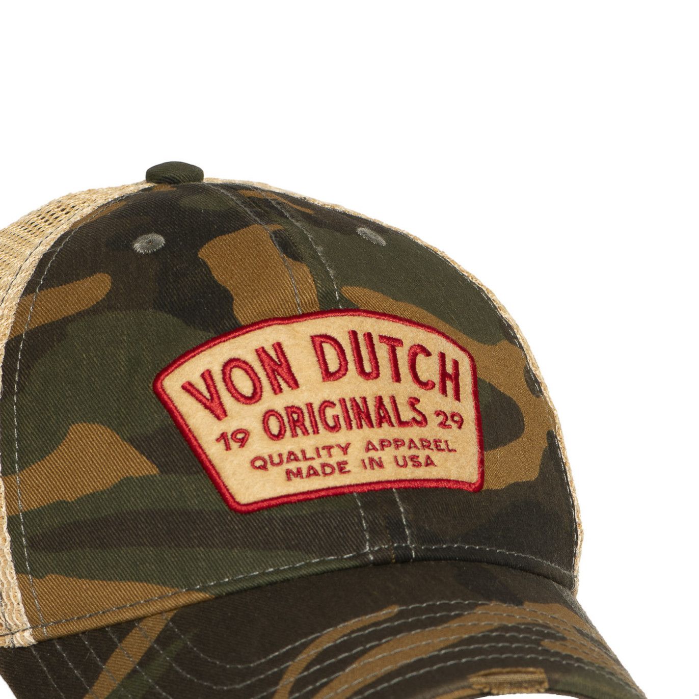Von Dutch casquette trucker MAC kaki camouflage effet usé (4)
