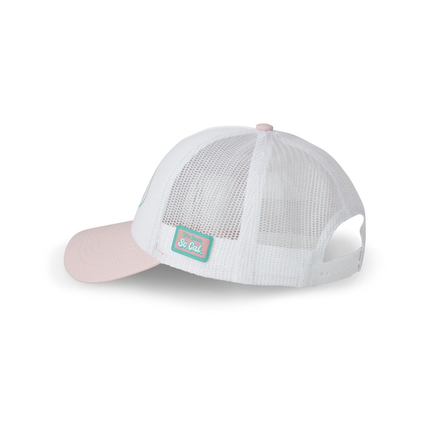 Casquette Von Dutch 3D Glitter blanche trucker visière rose effet usé (3)