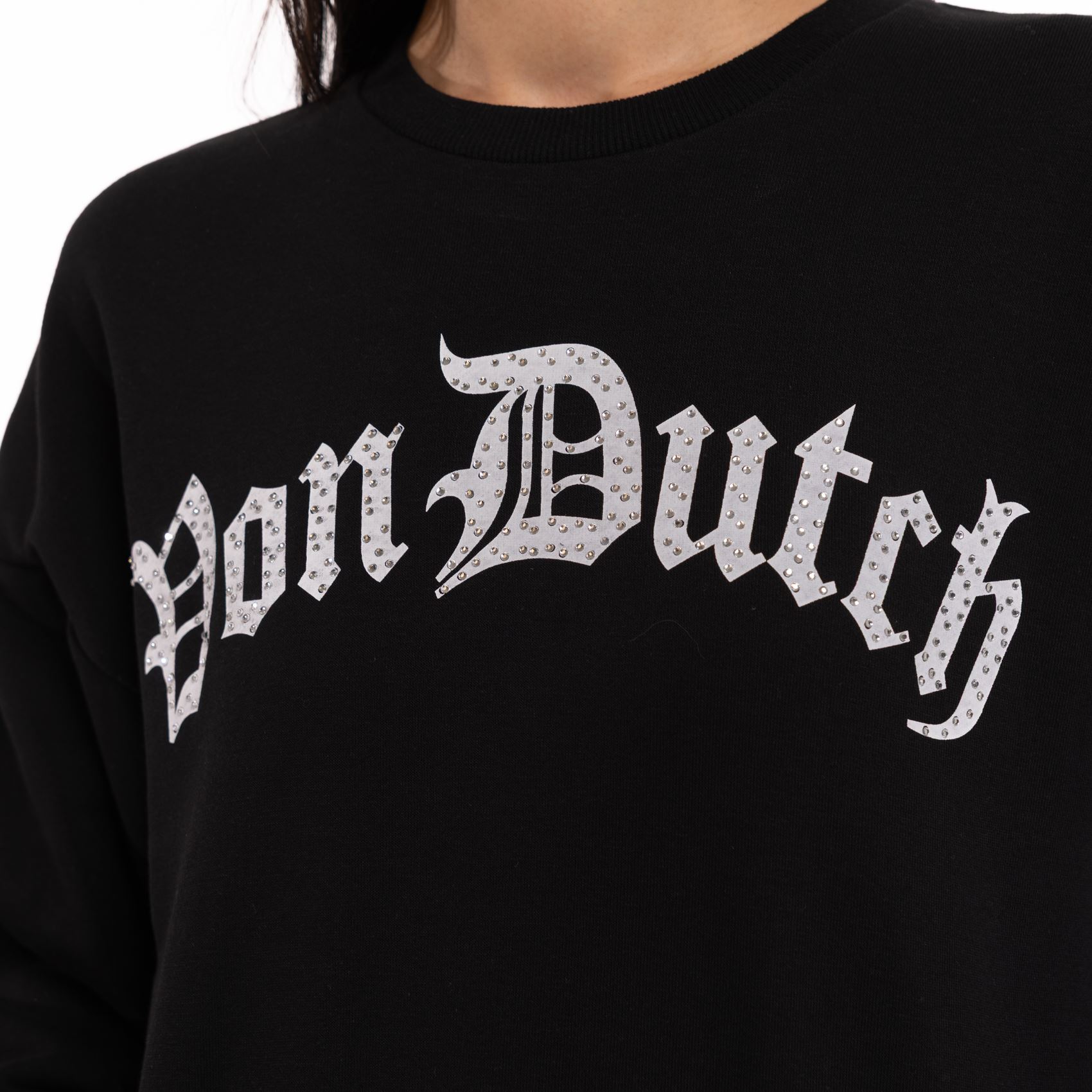 Sweat Von Dutch noir logo strass silver (2)