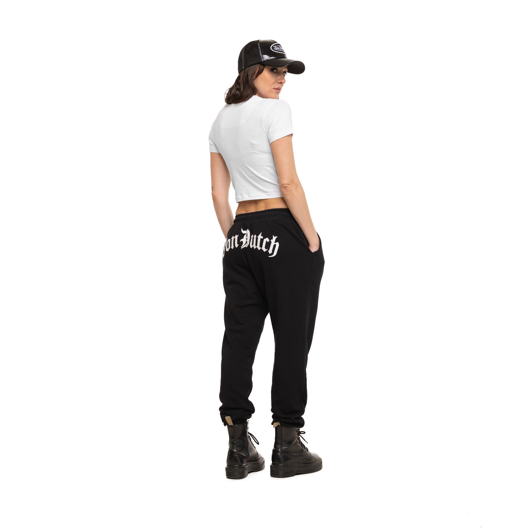 Jogging EVA Von Dutch noir logo strass silver dos (2)