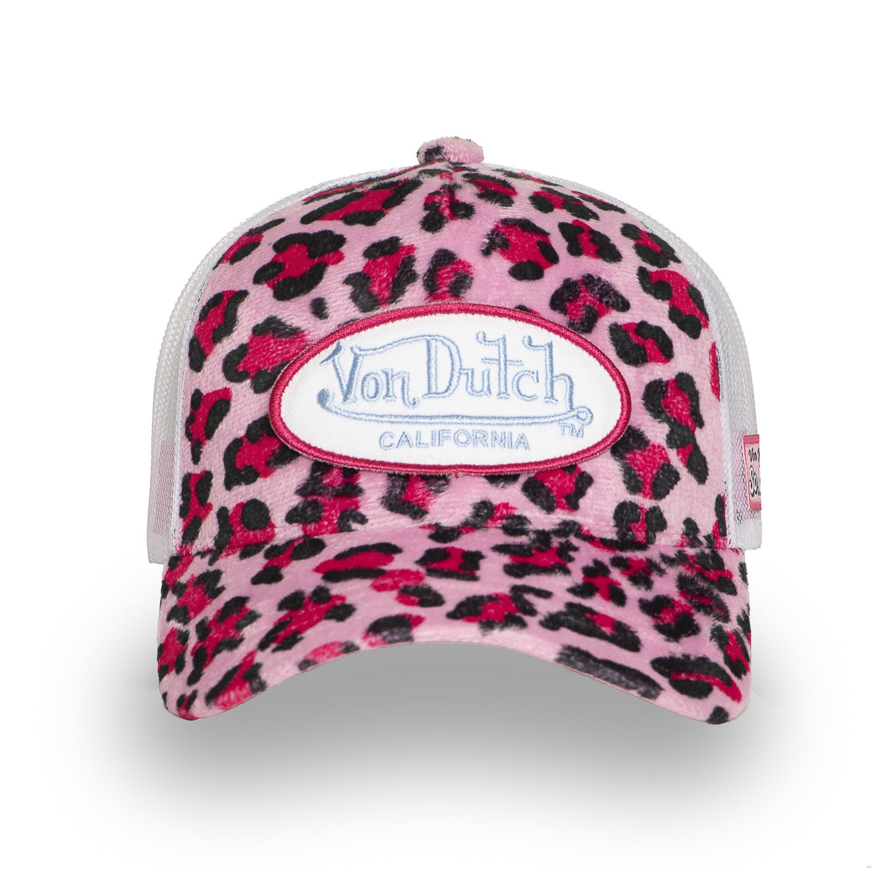 Casquette trucker PSA Von Dutch rose motif léopard (2)