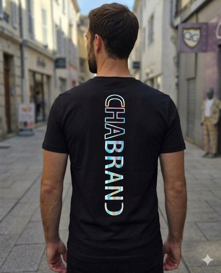 T-shirt logo vertical Chabrand noir (5)
