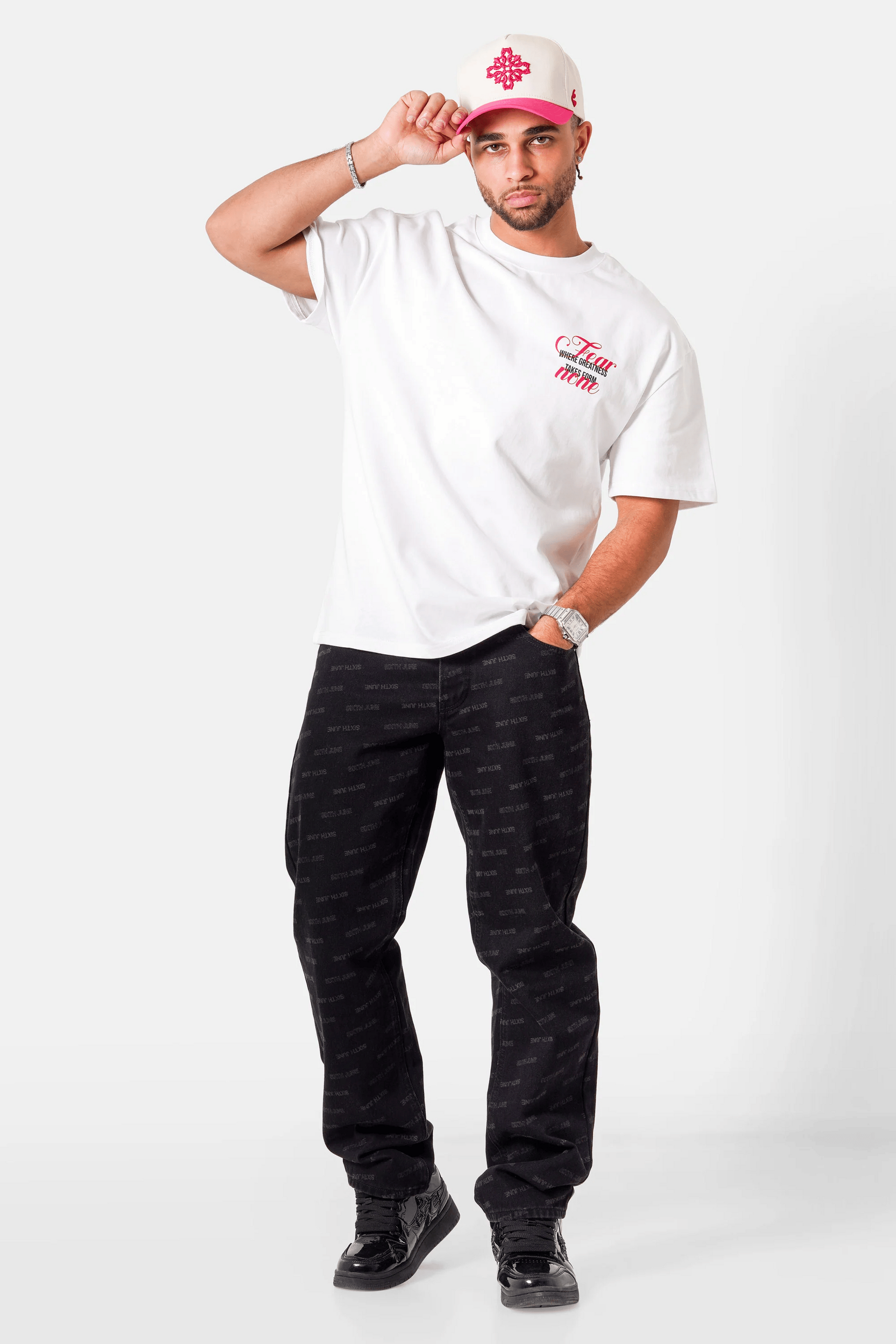 Jeans noir Sixth June monogram (3)
