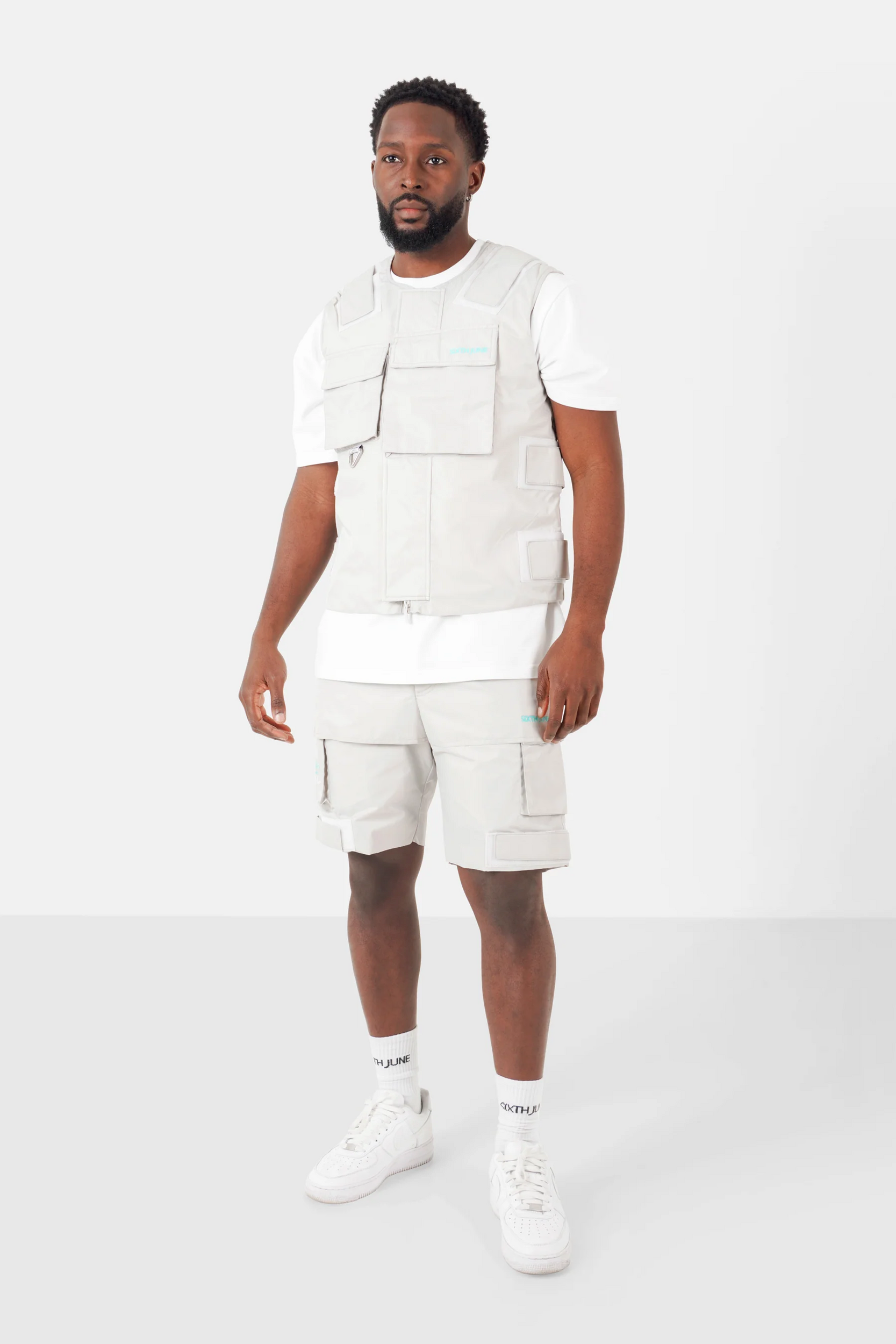 Gilet utility Sixth June Gris clair (2)