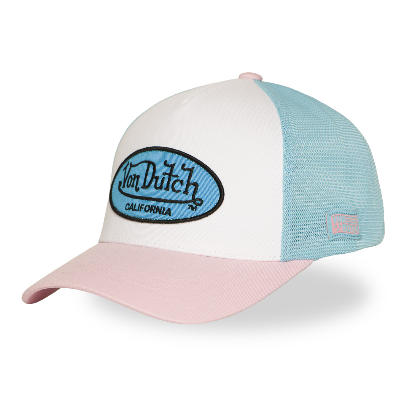 Casquette trucker Von Dutch LOFB39 bleu rose (1)