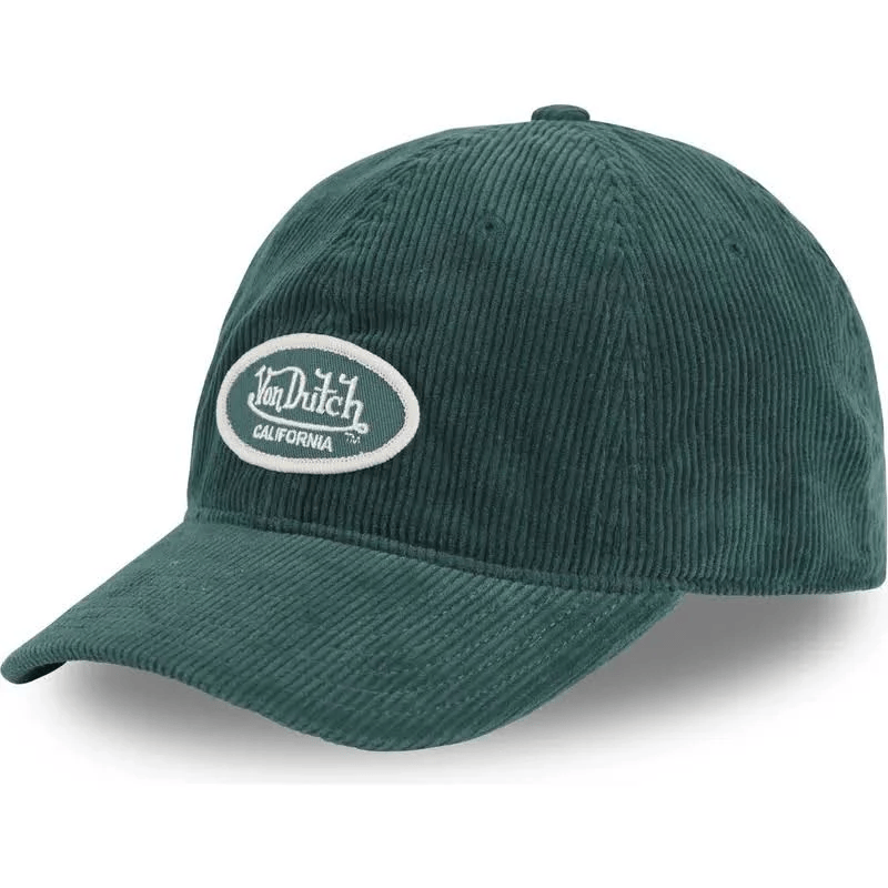 Casquette Von Dutch LOG08 velours côtelé vert intense (1)