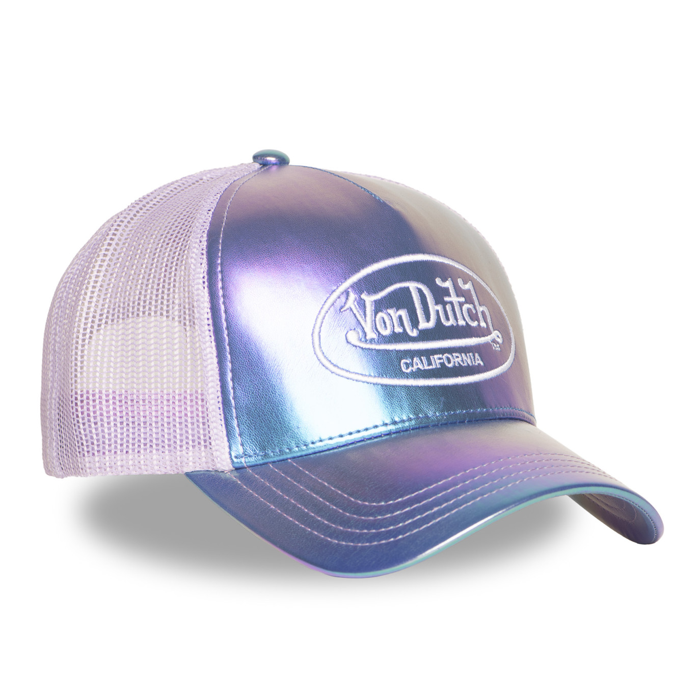 Casquette Von Dutch HOLOGRAM violette effet brillant (4)