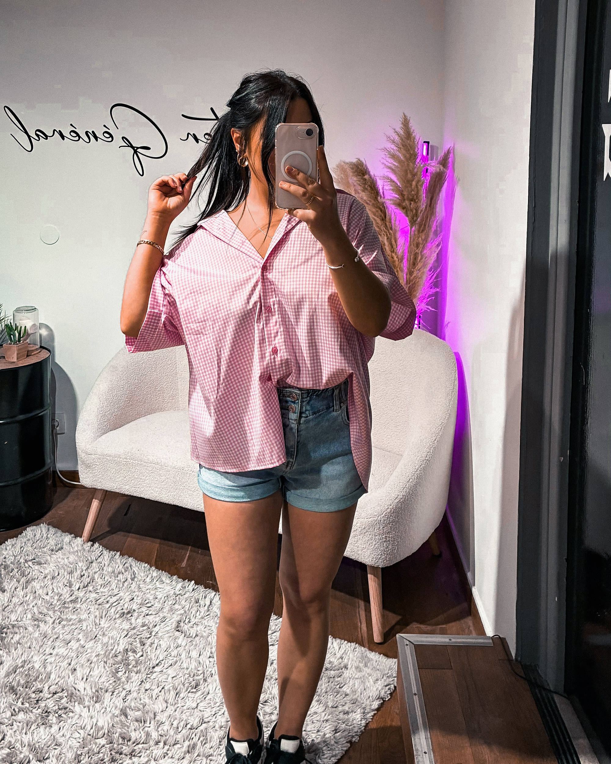 Chemise Oversize Rose Cœur Dos Nu (1)