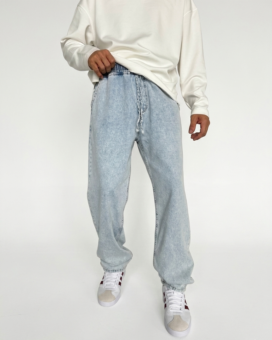 Jean Jogger Loose Bleu Clair