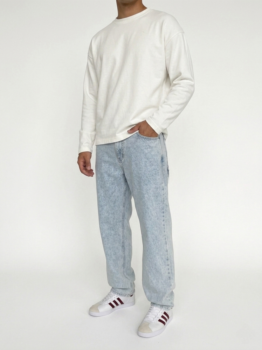 Jean Jogger Loose Bleu Clair (2)