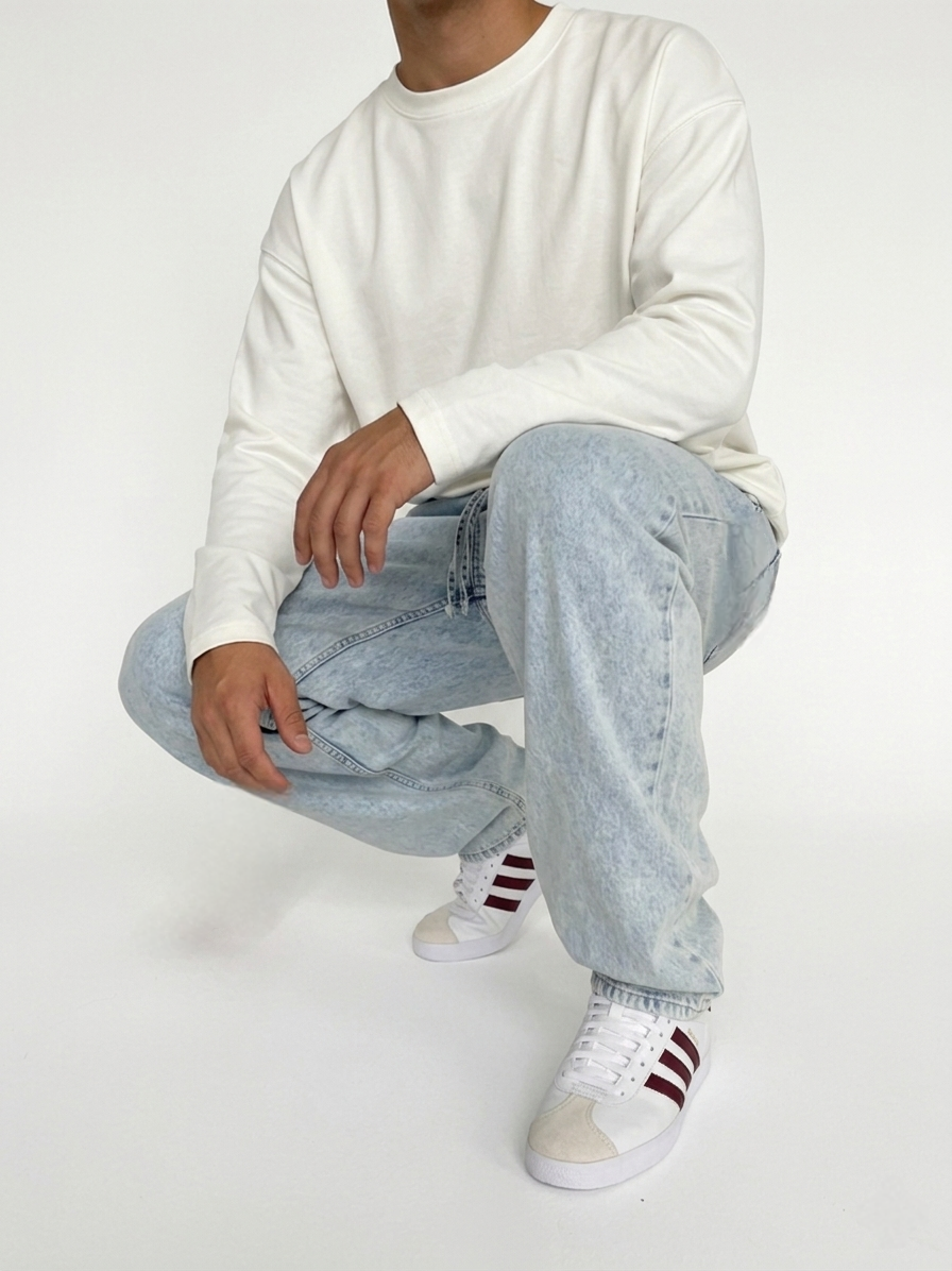 Jean Jogger Loose Bleu Clair (3)
