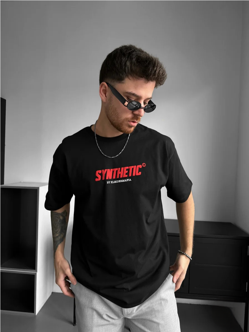 Tee-shirt Oversize Noir Homme Imprimé Angel Streetwear  (4)