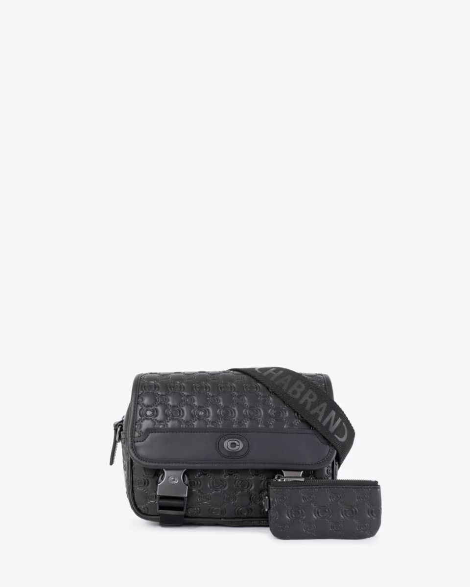 Sacoche Double Rabat Rift Noir Monogramme Chabrand (1)