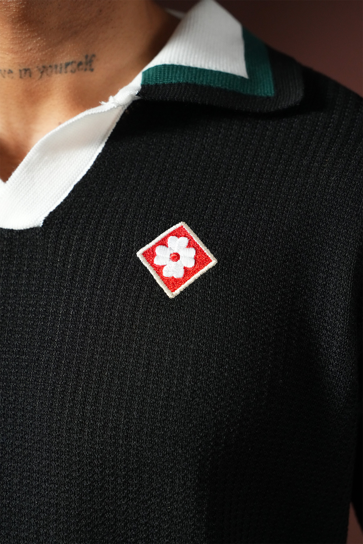 Polo Maille Texturée Noir Homme Riviera Chic (3)