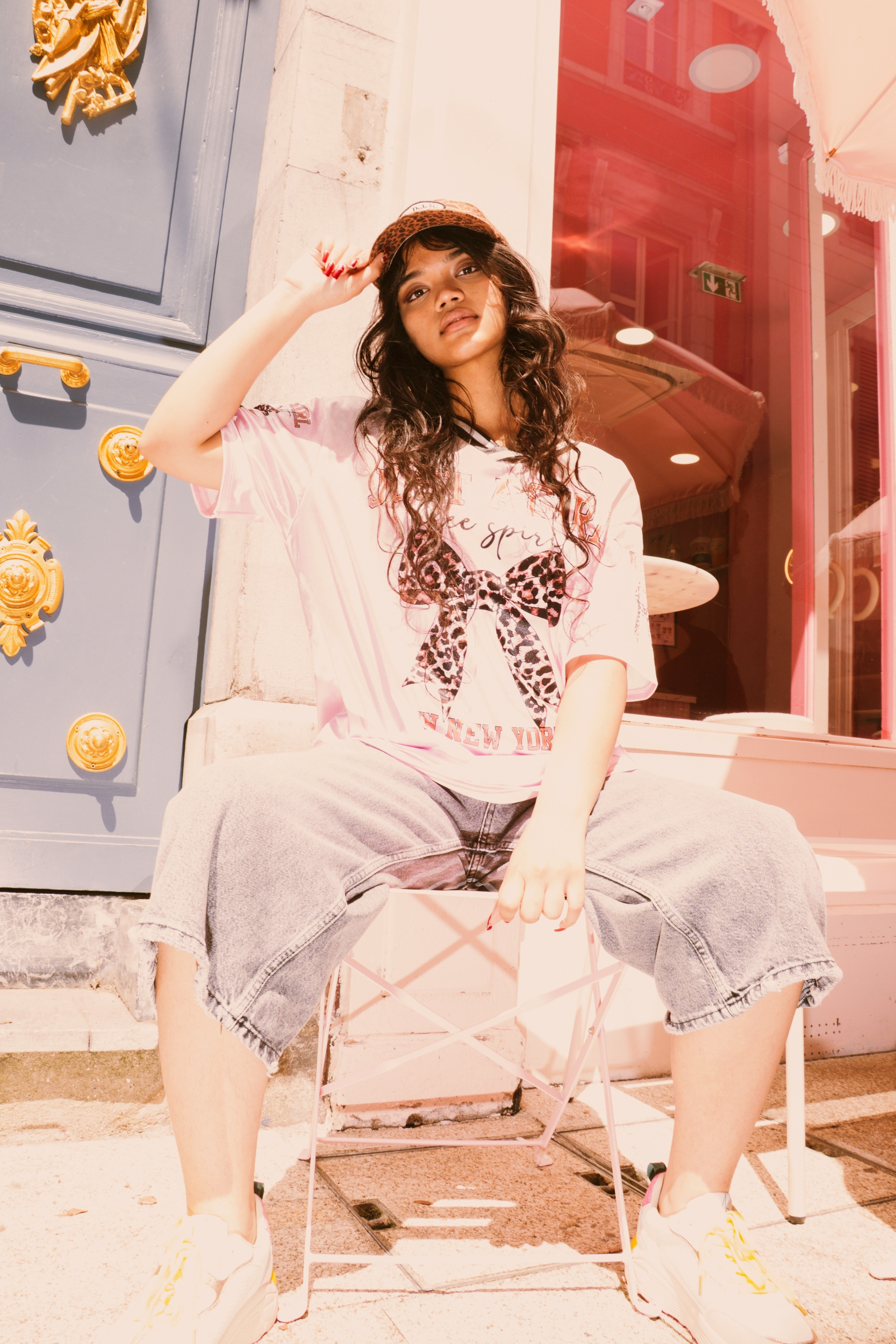 Tee-shirt Just A Girl Rose Streetwear Femme (2)