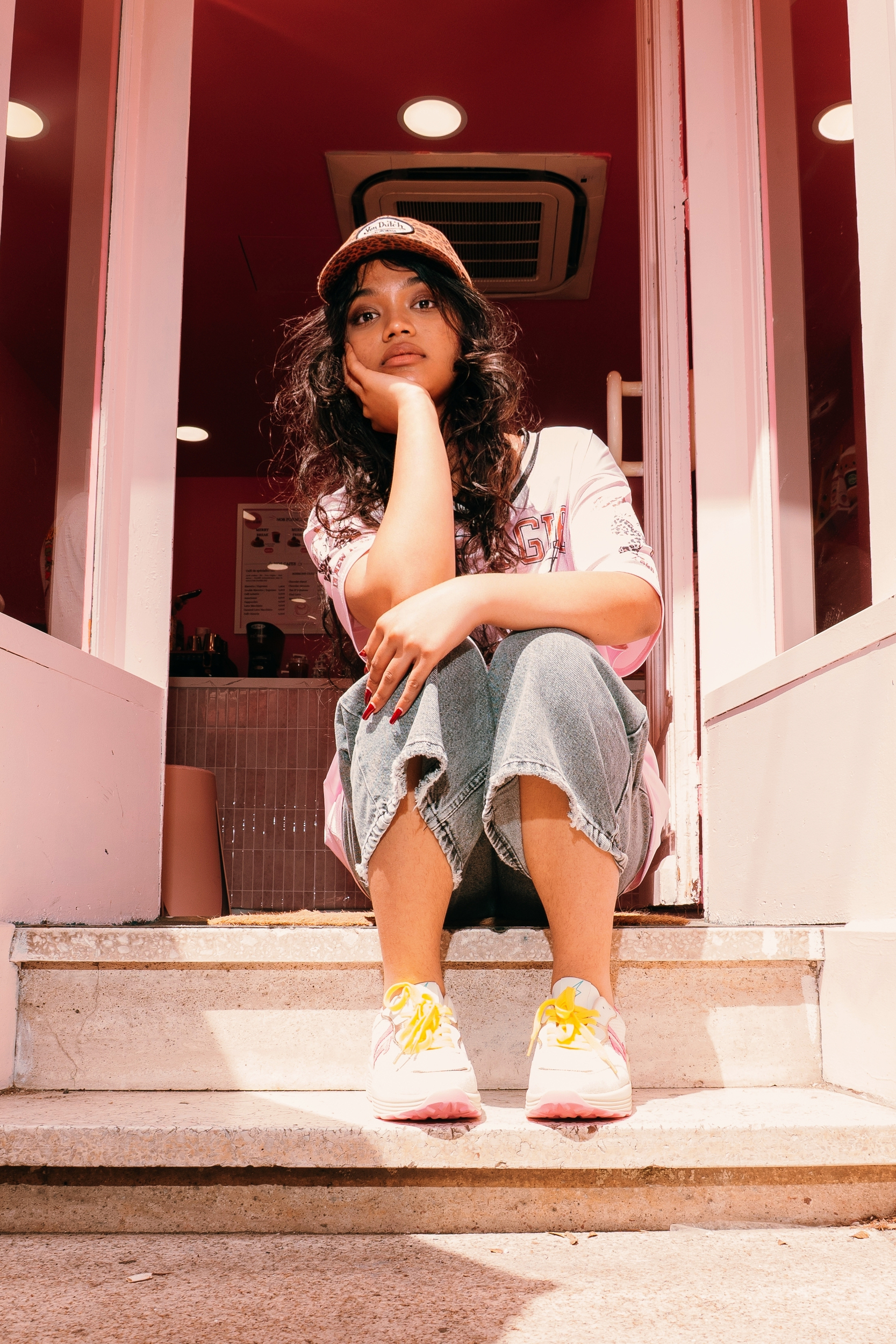 Tee-shirt Just A Girl Rose Streetwear Femme (4)