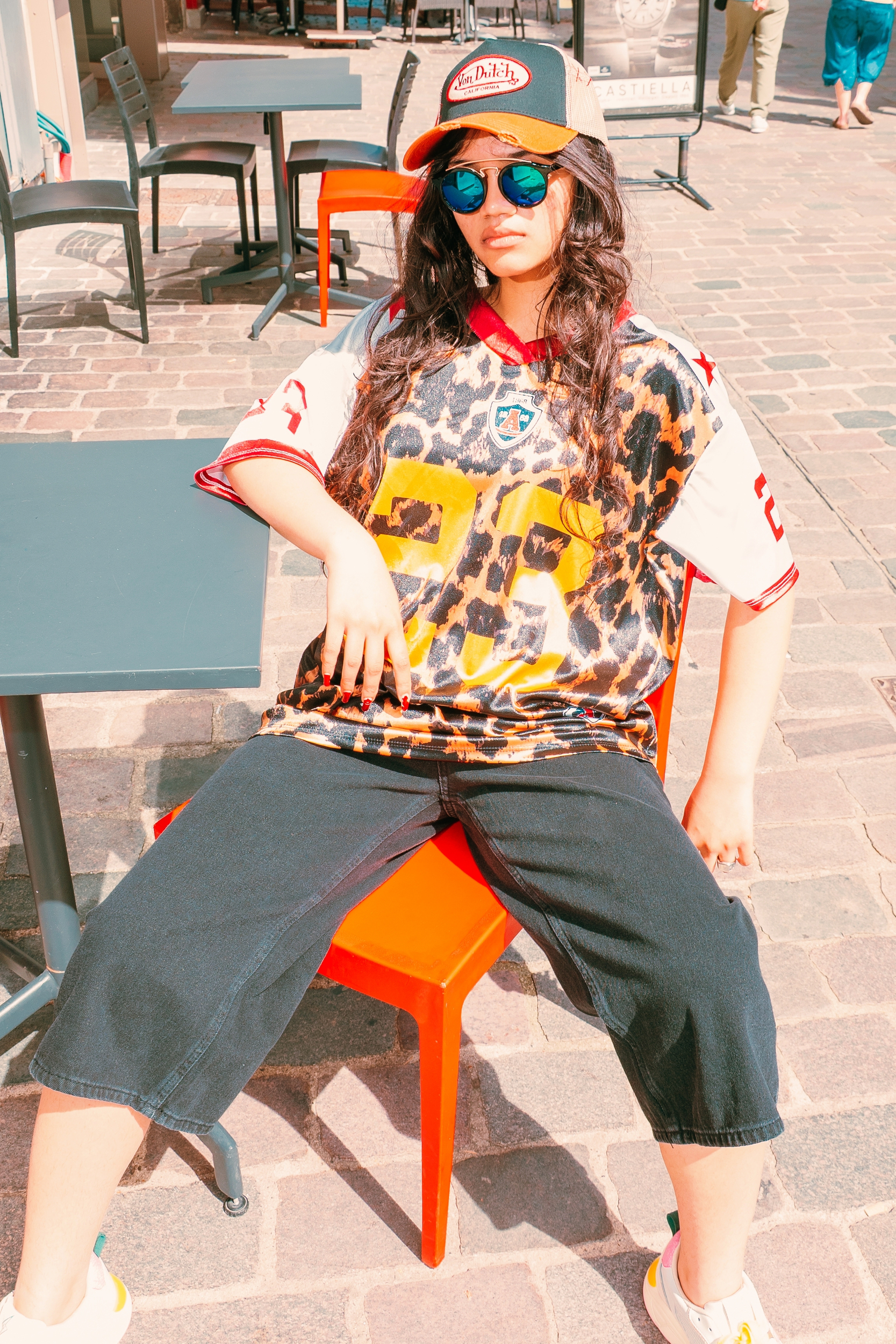 Tee-shirt Leopard 23 Jaune Oversize Femme (1)