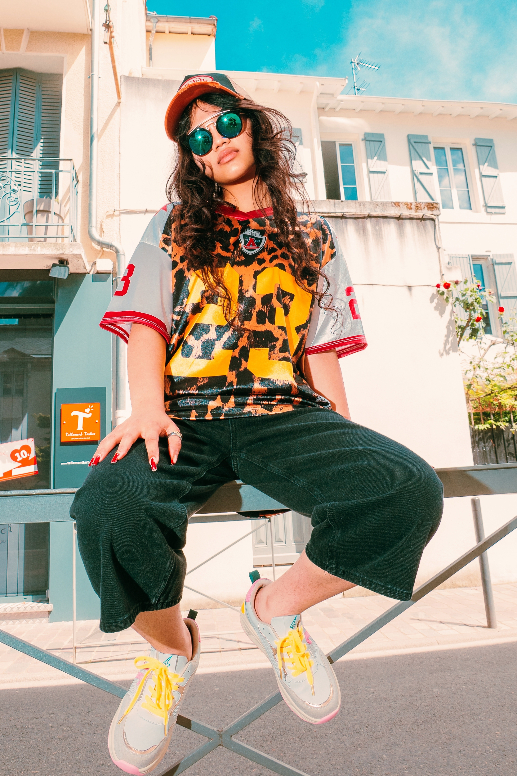 Tee-shirt Leopard 23 Jaune Oversize Femme (2)