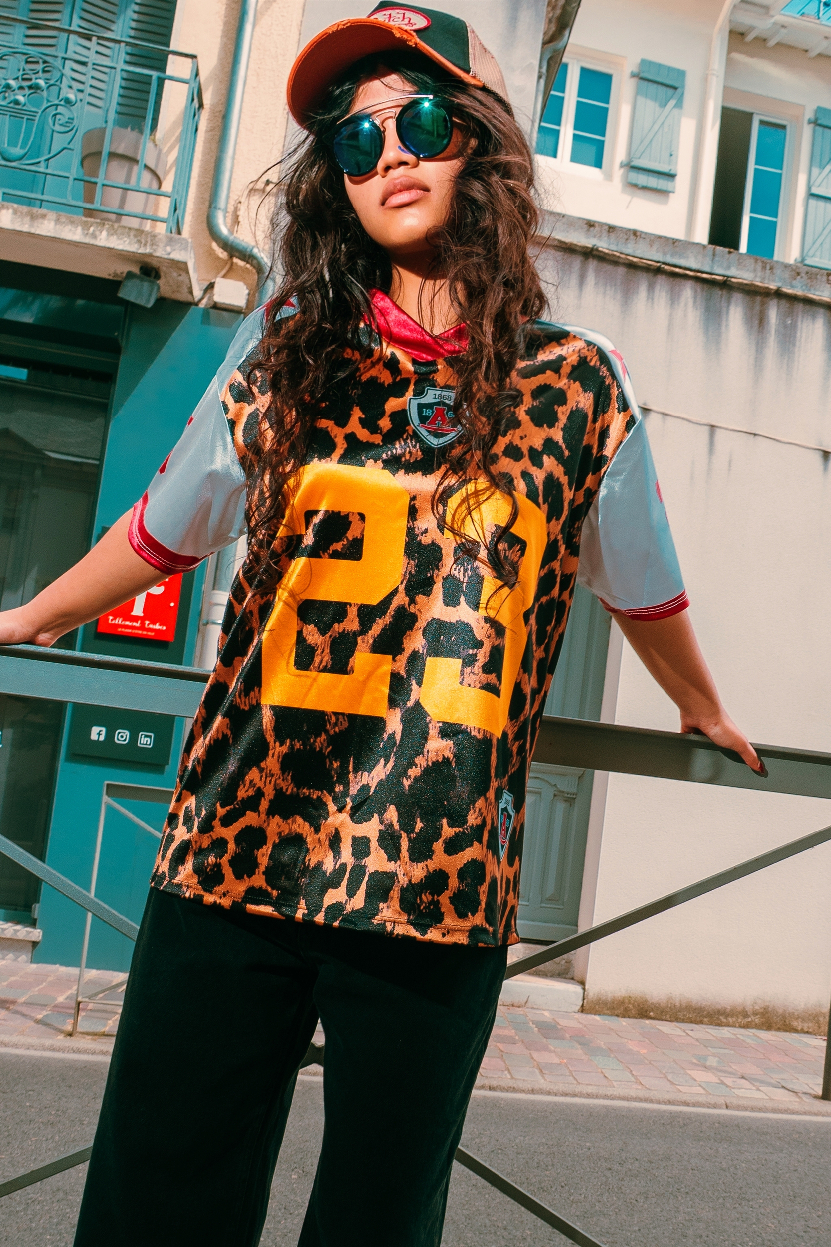 Tee-shirt Leopard 23 Jaune Oversize Femme (3)