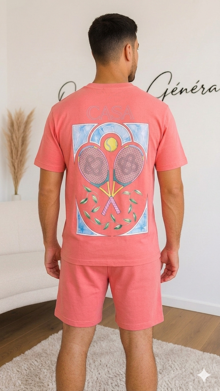Ensemble T-Shirt + Short CASA Tennis Rose (2)
