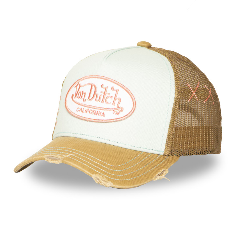 Von Dutch Used11 Casquette Trucker Bleu ciel Beige (1)