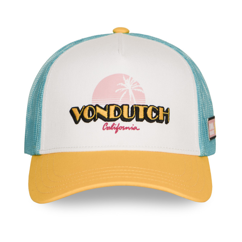 VON DUTCH SURF CASQUETTE TRUCKER JAUNE BLANC BLEU (3)