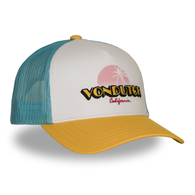 VON DUTCH SURF CASQUETTE TRUCKER JAUNE BLANC BLEU (2)