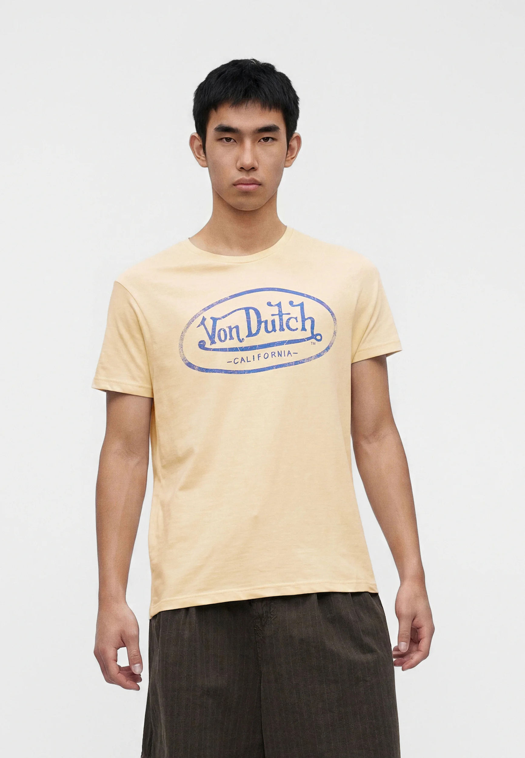 Von Dutch BRAd Tee Shirt Homme Beige (1)