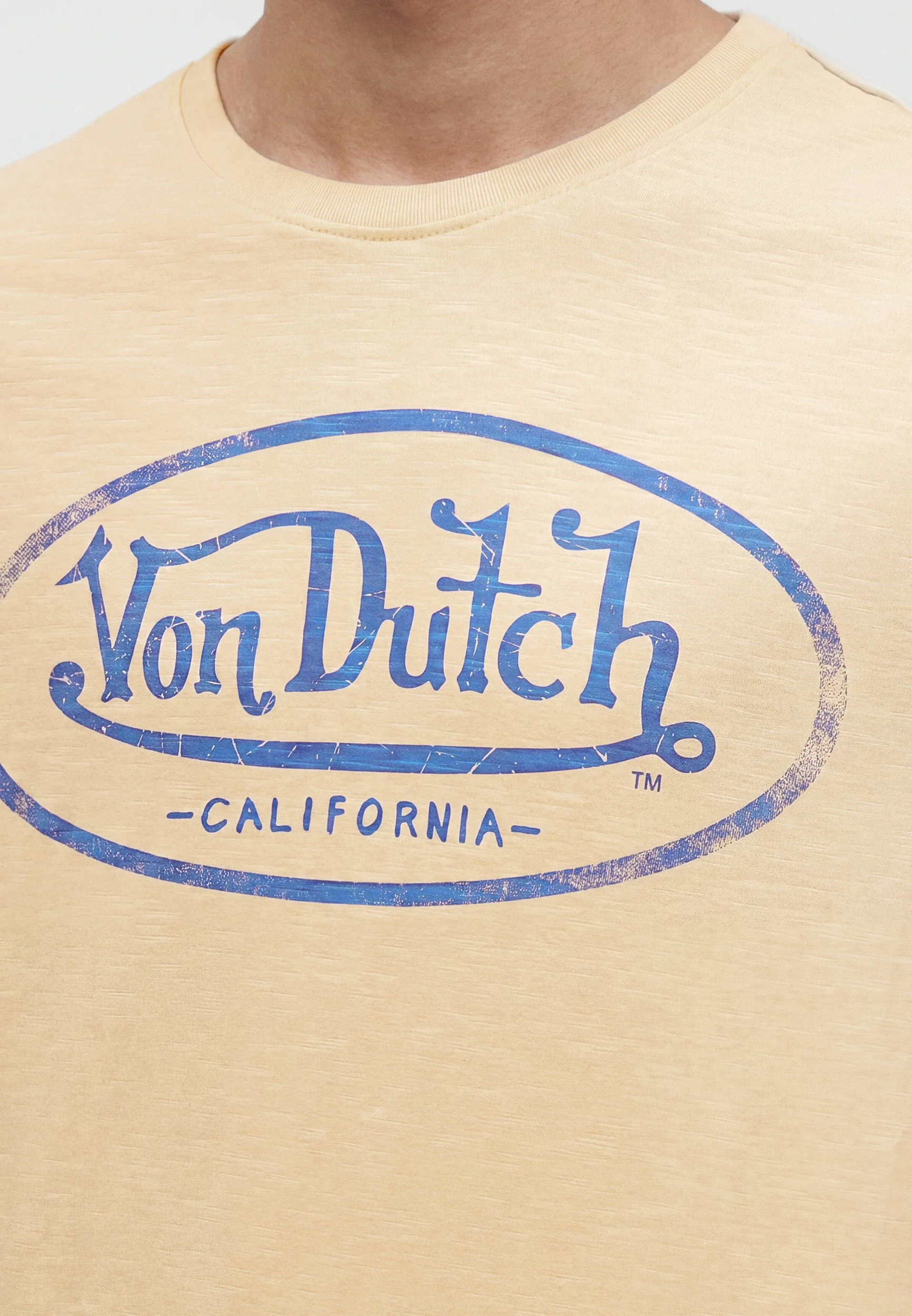 Von Dutch BRAd Tee Shirt Homme Beige (2)