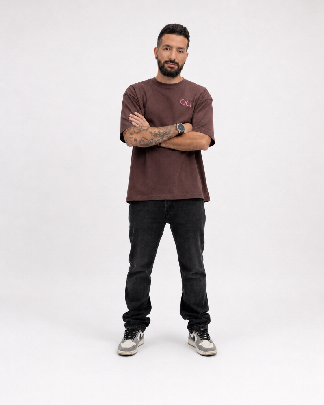 QG TEE SHIRT BRAND MARRON (1)