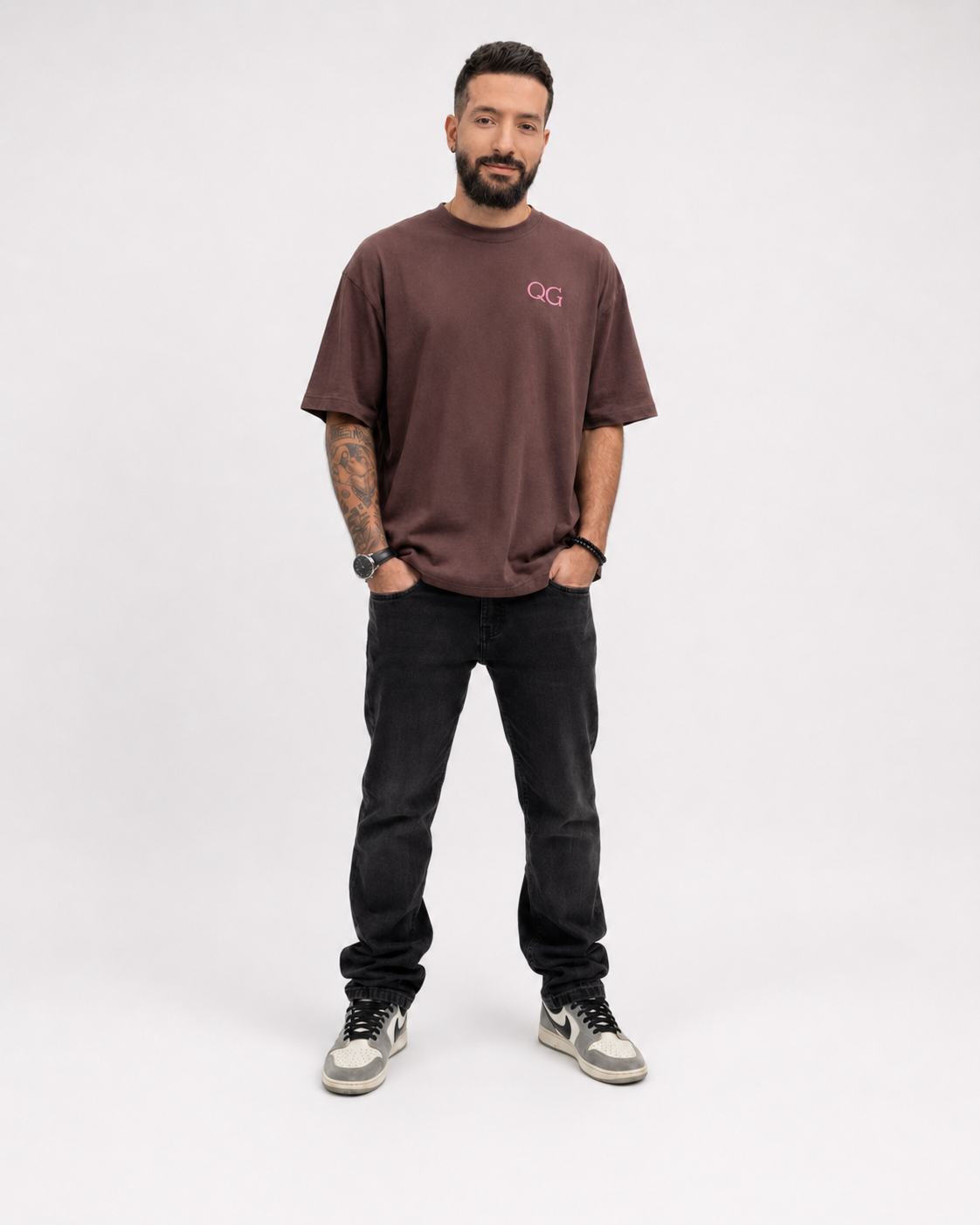 QG TEE SHIRT BRAND MARRON (2)
