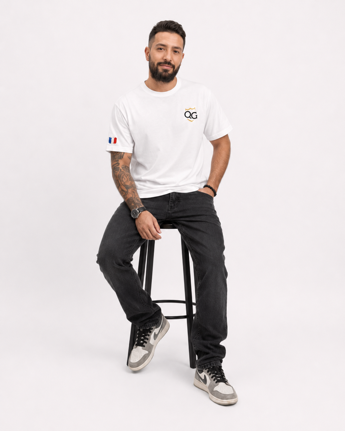 QG Tee-Shirt Fiers de Nos Couleurs France Blanc (4)
