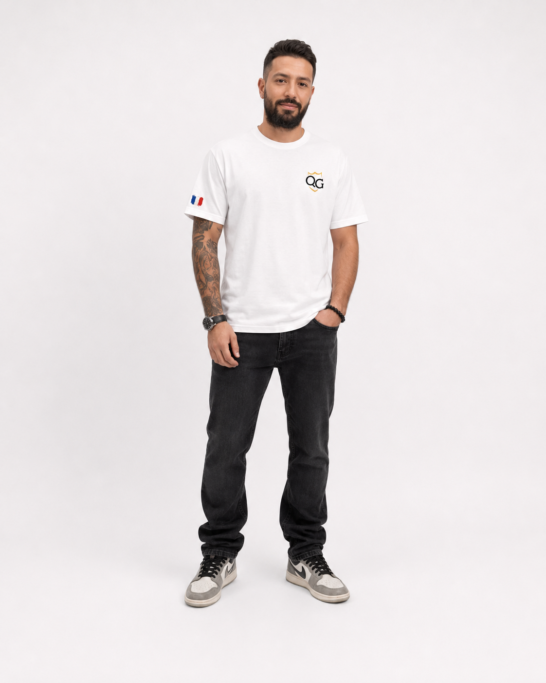 QG Tee-Shirt Fiers de Nos Couleurs France Blanc (6)