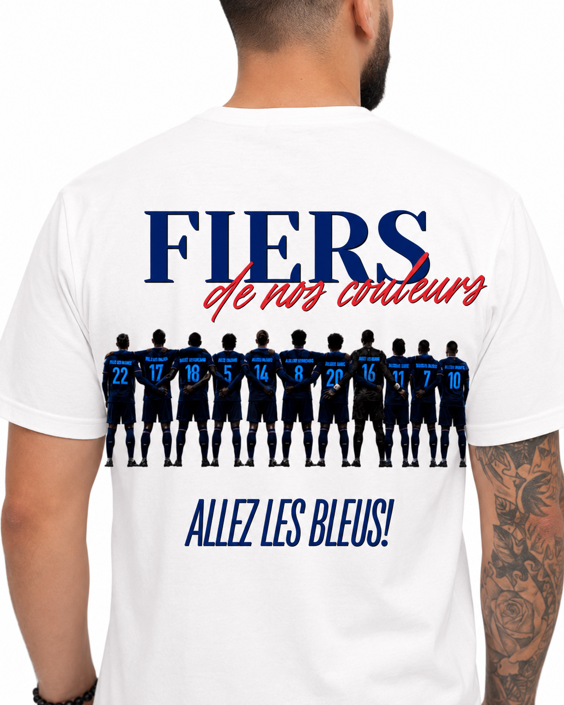 QG Tee-Shirt Fiers de Nos Couleurs France Blanc (2)