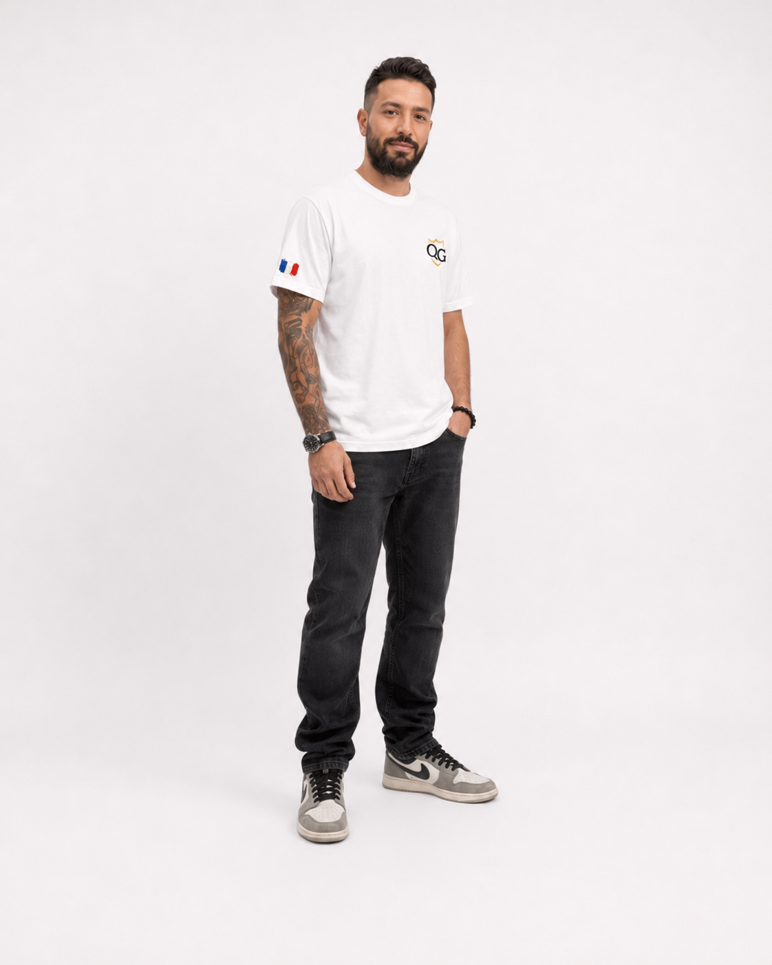 QG Tee-Shirt Fiers de Nos Couleurs France Blanc (7)