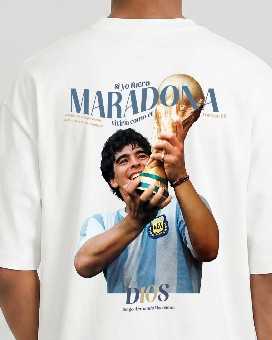 QG Tee Shirt QG Maradona Blanc Collection QG Legend (2)