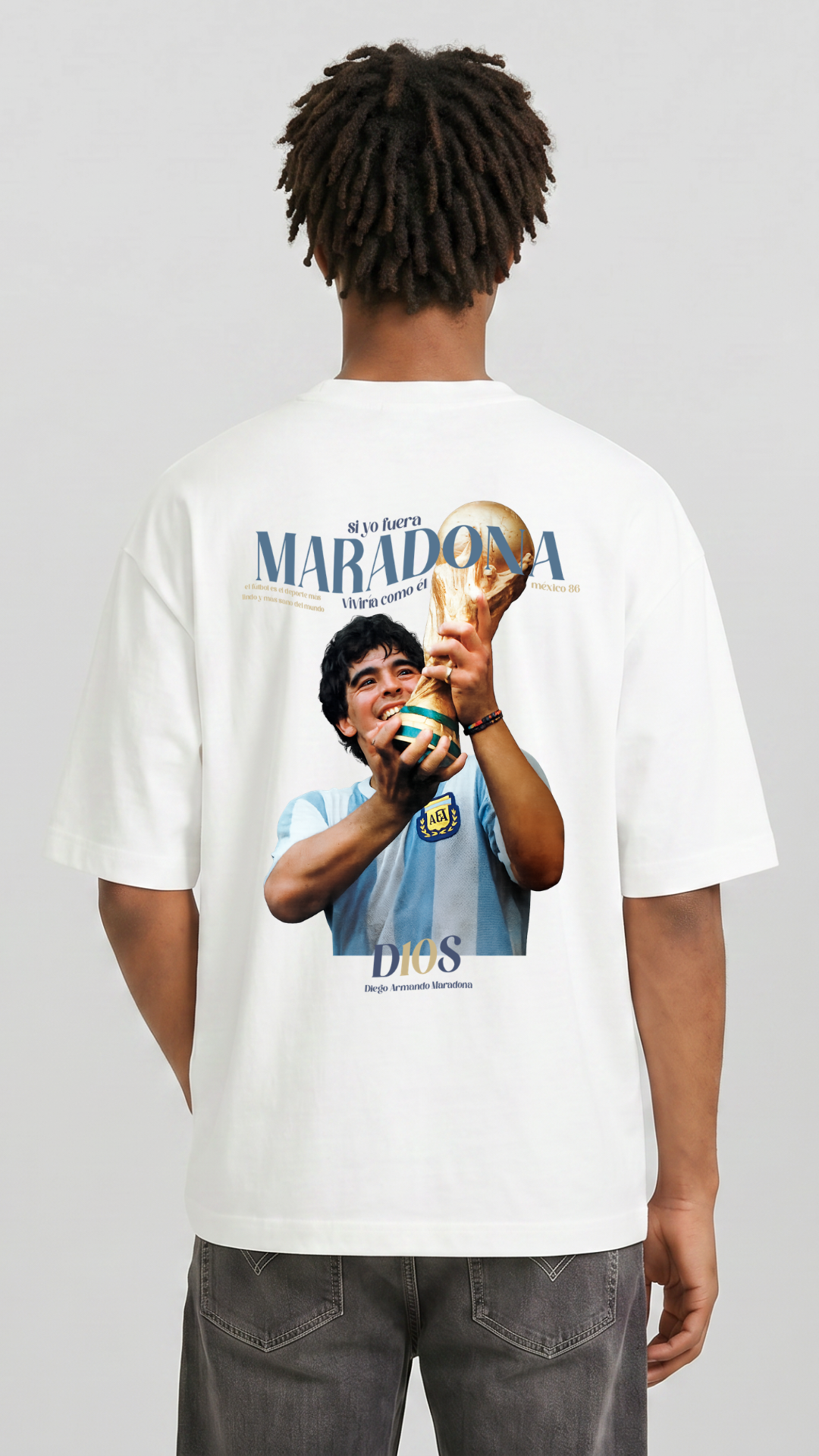 QG Tee Shirt QG Maradona Blanc Collection QG Legend (1)